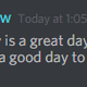 I’m a great day, and also a boring loop